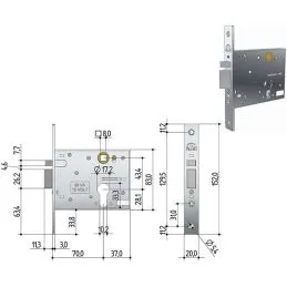 Electric lock mortise PREFER 5801/5802 for band