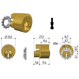 Cilindro di ricambio per serrature serranda PREFER