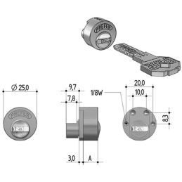 Spare cylinder for PREFER shutter locks S810.0020