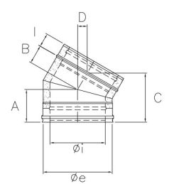 30 ° bend K2C4 ISO25 RUSTY Double wall flue