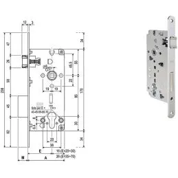 Lock for internal doors AGB 851 European cylinder