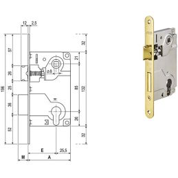 Serratura per porte interne AGB 1024 CENTRO cilindro europeo