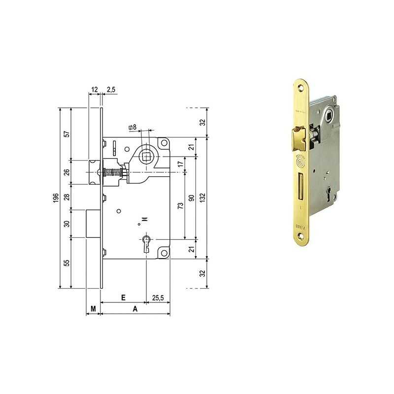 Lock for internal doors AGB 1001 CENTRO Patent