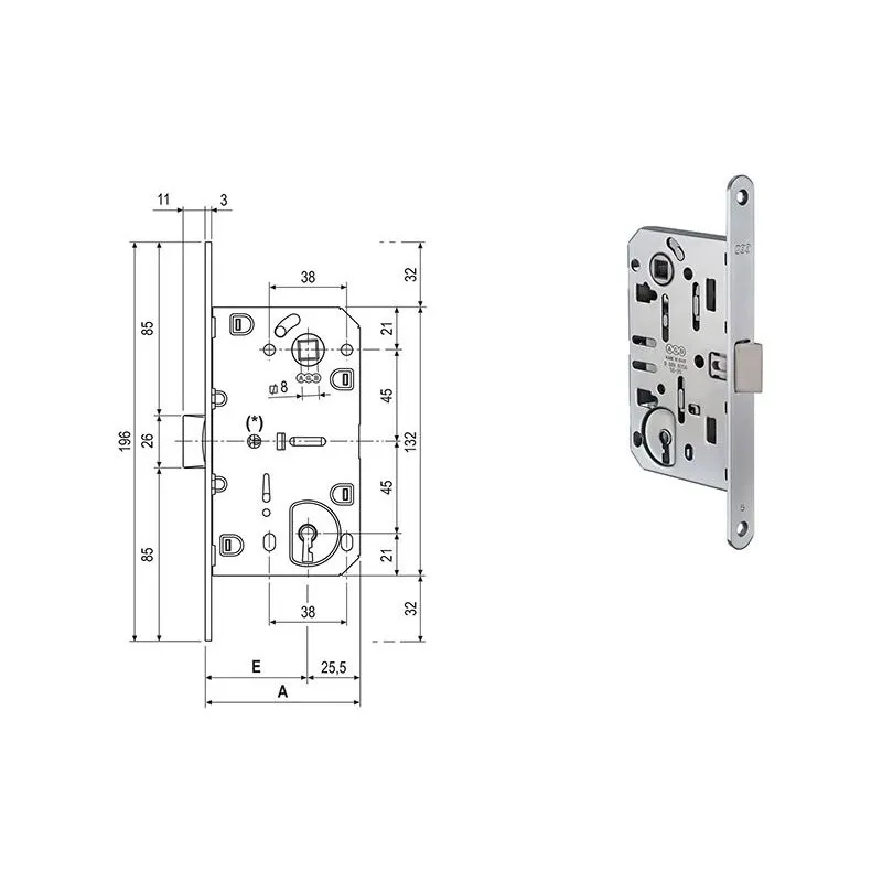 Lock for internal doors AGB 11015 MEDIANA Patent Lock for internal doors AGB 11015 MEDIANA Patent