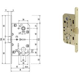 Lock for internal doors AGB 1103 MEDIANA EVOLUTION Euro cylinder