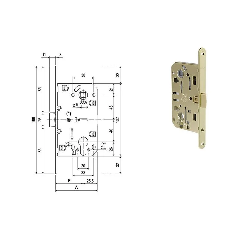 Lock for internal doors AGB 1103 MEDIANA EVOLUTION Euro cylinder Lock for internal doors AGB 1103 MEDIANA EVOLUTION Euro cylinder