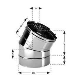 Curve at 30 ° VC3 Ventil INOX AISI304 ventilation duct