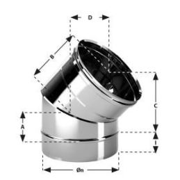 Curva a 45° VC4 Ventil INOX AISI304 condotta ventilazione