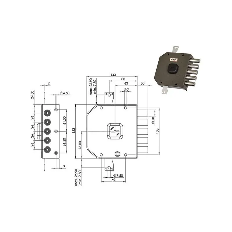 MOIA A413 security lock (Antonioli / Auno Formula 300 Triplice) MOIA A413 security lock (Antonioli / Auno Formula 300 Triplice)