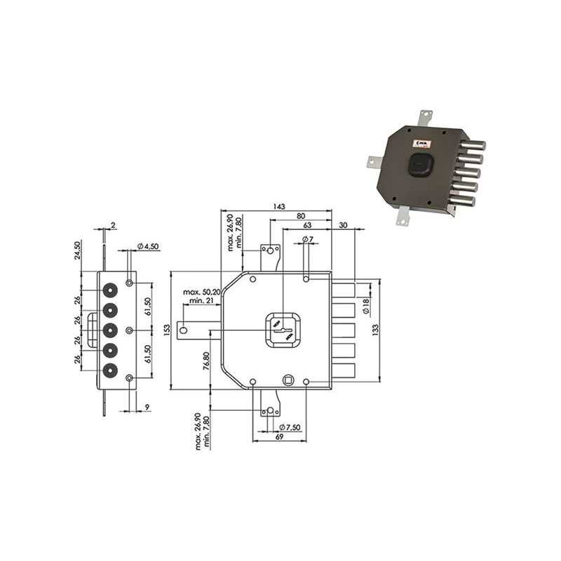 MOIA A415 security lock (Antonioli / Auno Formula 500 Quintuple)