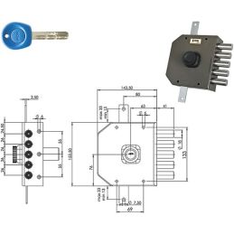 MOIA JA423 security lock (Antonioli / Auno) punched key