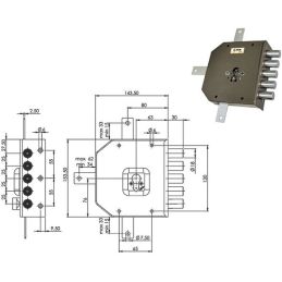 Serratura di sicurezza MOIA G455B quintupla predisposta
