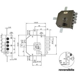 Serratura di sicurezza MOIA G456B quintupla 1/2 giro