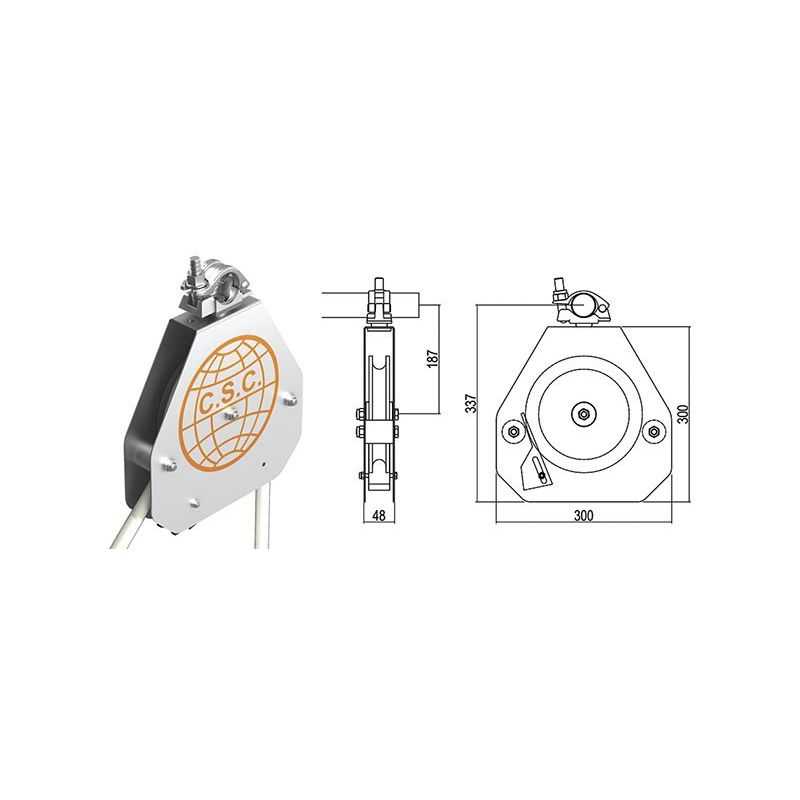 Safety pulley for scaffolding Kg. 50 CE