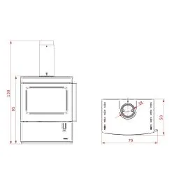 Wood stove Palazzetti Nicole GHISA Twister Flue 9Kw