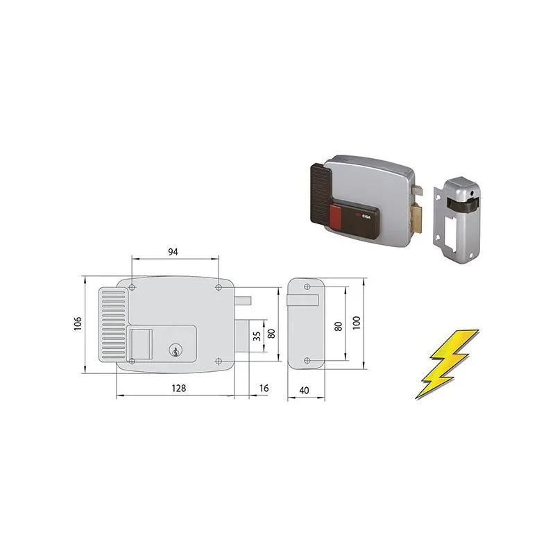 Electro-locking apply Cisa 11611 for doors / gates