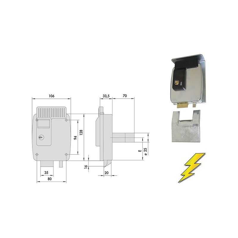 Electro-lock applied Cisa 11823 for automatic gates