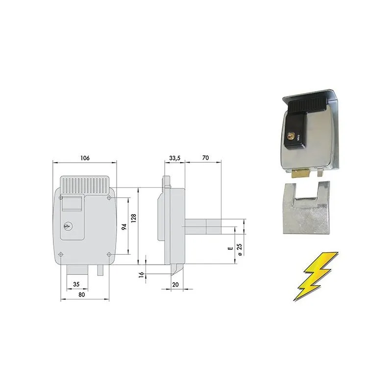 Electro-lock applied Cisa 11823 for automatic gates Electro-lock applied Cisa 11823 for automatic gates