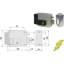 Electro-lock applied Cisa 11921 for gates 'to pull'