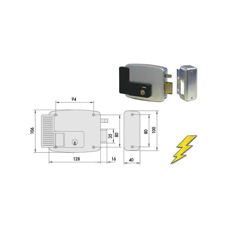 Electro-lock applied Cisa 11921 for gates 'to pull'