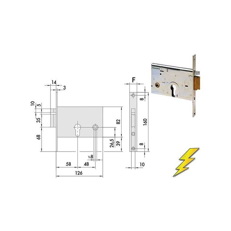 Cisa electric lock 14010 threaded for band h 82