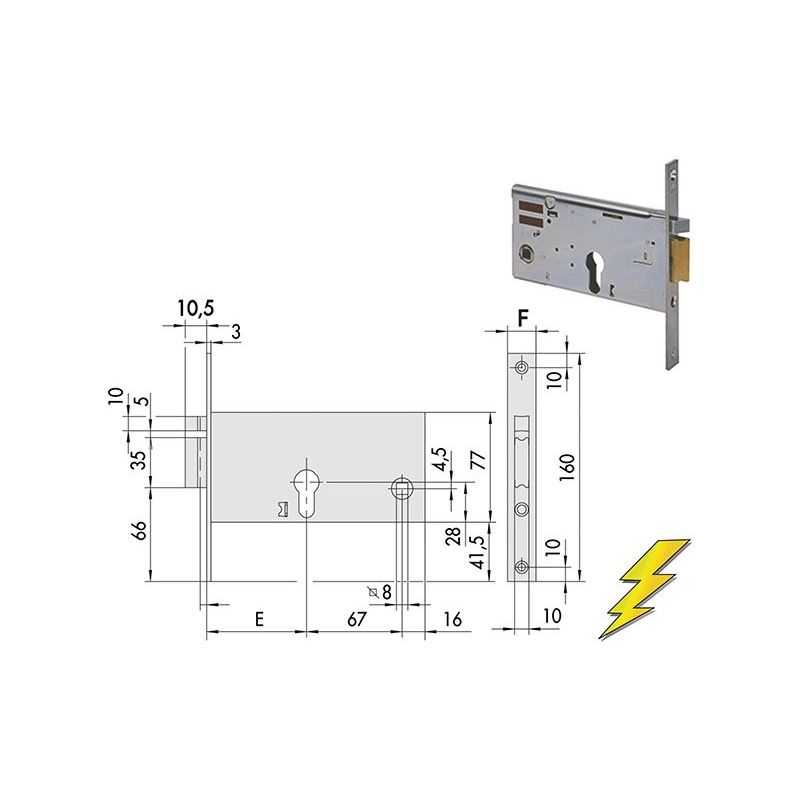 Cisa 14350 electric lock to insert for band h 77