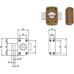 Verrou ISEO 460500 rim lock