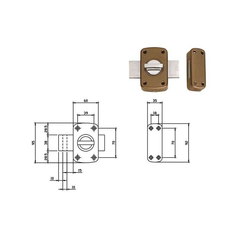 Verrou ISEO 460500 rim lock