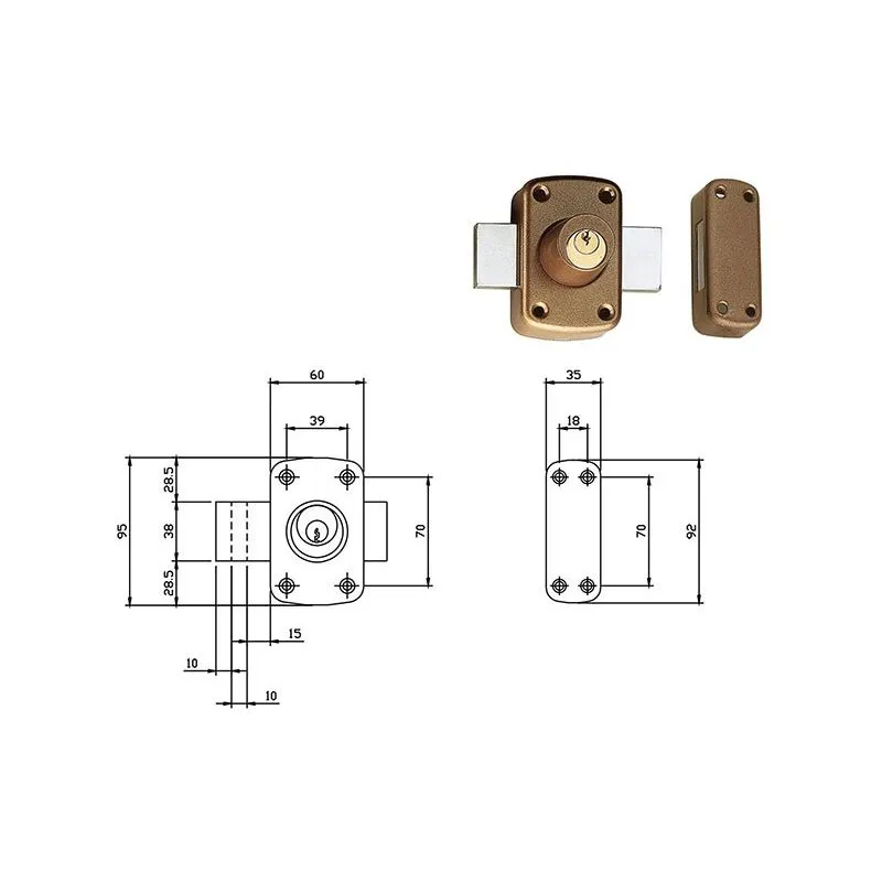 Verrou ISEO 470500 rim lock