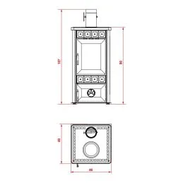 ROYAL 1915 King S 6 Kw 4-star wood stove