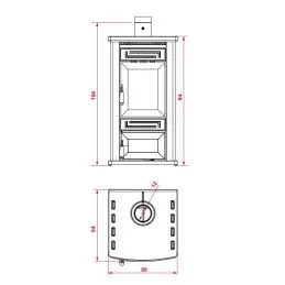 Wood stove ROYAL 1915 Baita V2 7 Kw 4 stars