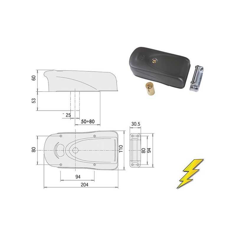 Electro-locking apply Cisa 1A721.00.0 'ElettriKa'