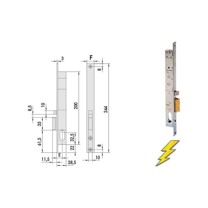 Cisa 14021 electric lock to be inserted for riser