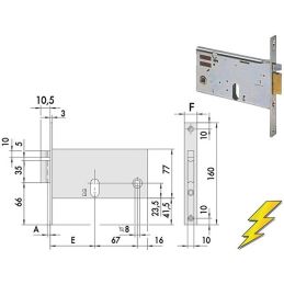 Serratura elettrica Cisa 14450 infilare per fascia h 77