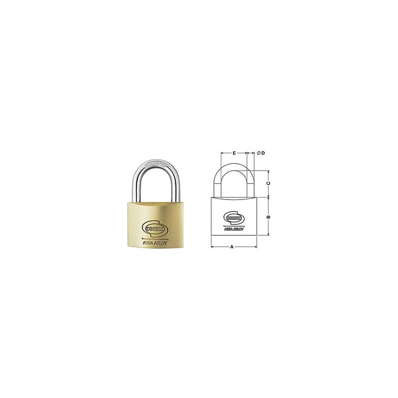 CORBIN padlock standard arch brass PL110