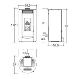 Pellet stove Caminetti Montegrappa LANDA E 10.9 Kw