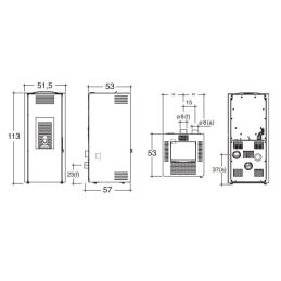 Ducted pellet stove Caminetti Montegrappa RETTA 11.5 Kw