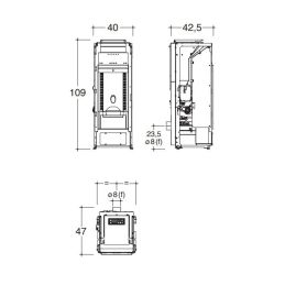 Stufa a pellet Caminetti Montegrappa NOIR EVO NPS7 7 Kw