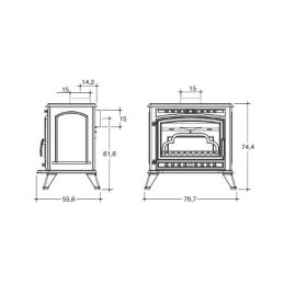 Stufa a legna Caminetti Montegrappa SERAPHINE RTC 12,0Kw