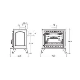 Wood stove Caminetti Montegrappa SERAPHINE RTC 12,0Kw