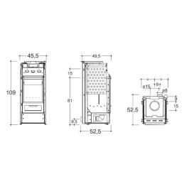 Wood stove Caminetti Montegrappa NOIR XW LHV 11Kw