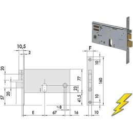 Serratura elettrica Cisa 14460 infilare per fascia h 77