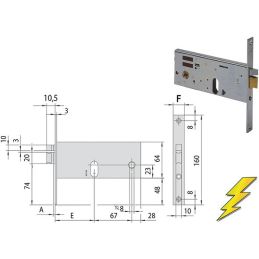 Serratura elettrica Cisa 14510 infilare per fascia h 64