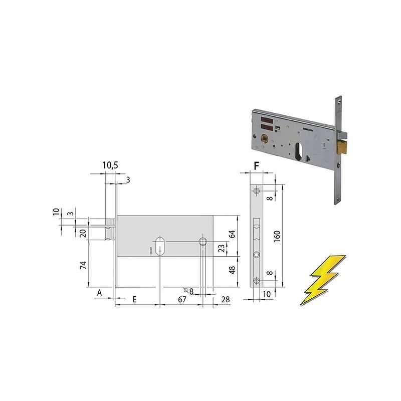 Serratura elettrica Cisa 14510 infilare per fascia h 64