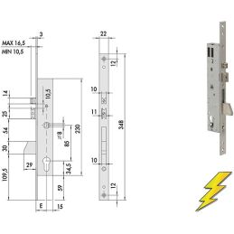 Serratura elettrica Cisa 16215 infilare per montante
