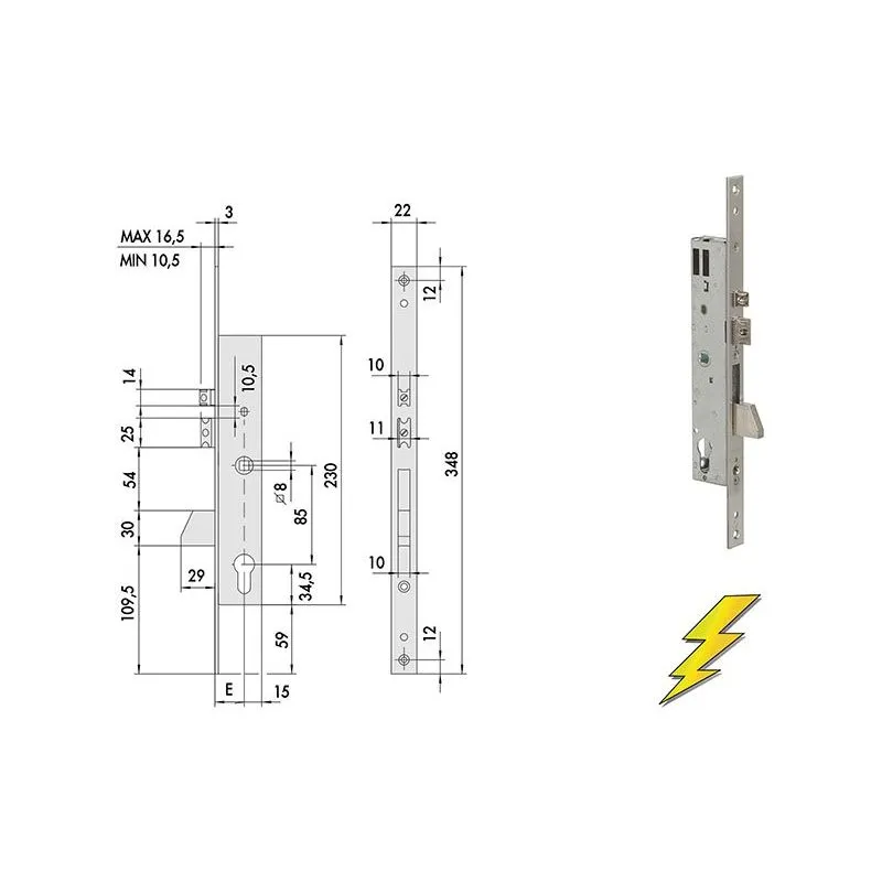 Cisa 16215 electric lock to insert for upright Cisa 16215 electric lock to insert for upright