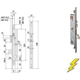 Cisa electric lock 16225 triple threading for riser