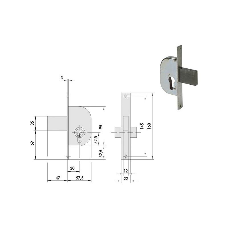 Cisa 42112 lock to be inserted for gates