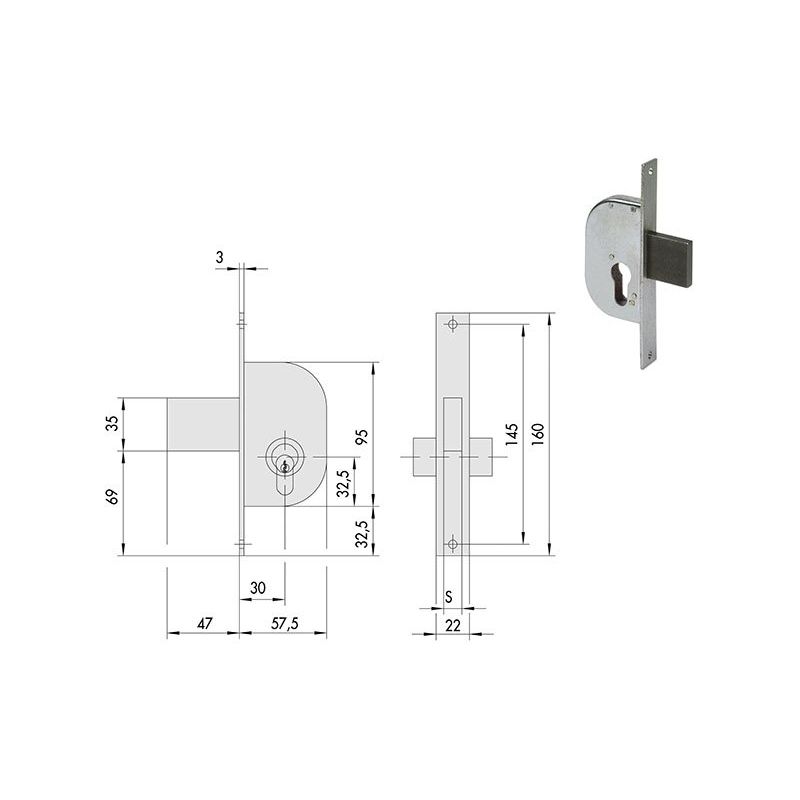 Cisa 42122 soaring mortise lock for gates