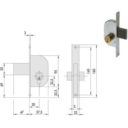 Cisa 42120 lock wheeling mortise for gates